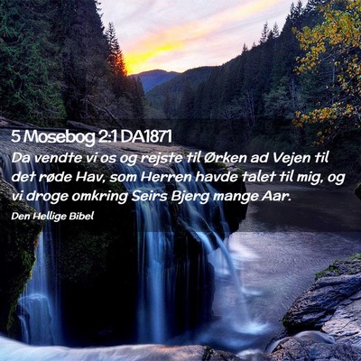 Picture 02 - 5 Mosebog 2:1 DA1871 - Da vendte vi os og rejste til Ørken ad Vejen til - Bible Verse Picture