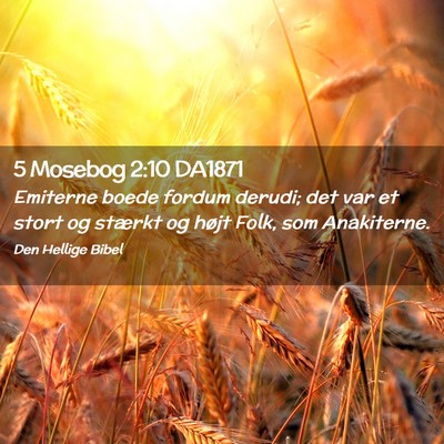 Picture 02 - 5 Mosebog 2:10 DA1871 - Emiterne boede fordum derudi; det var et stort og - Bible Verse Picture