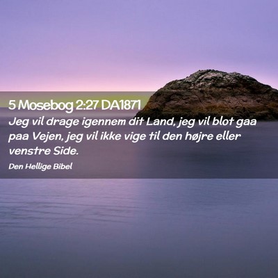Picture 02 - 5 Mosebog 2:27 DA1871 - Jeg vil drage igennem dit Land, jeg vil blot gaa - Bible Verse Picture
