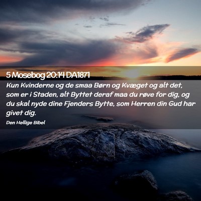 Picture 02 - 5 Mosebog 20:14 DA1871 - Kun Kvinderne og de smaa Børn og Kvæget og alt - Bible Verse Picture