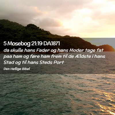 Picture 02 - 5 Mosebog 21:19 DA1871 - da skulle hans Fader og hans Moder tage fat paa - Bible Verse Picture