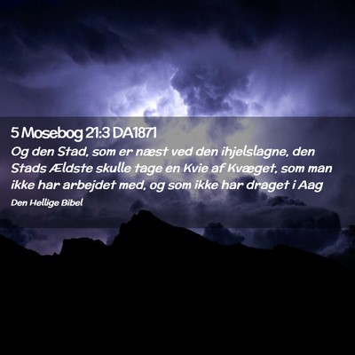 Picture 02 - 5 Mosebog 21:3 DA1871 - Og den Stad, som er næst ved den ihjelslagne, - Bible Verse Picture