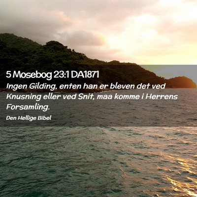 Picture 02 - 5 Mosebog 23:1 DA1871 - Ingen Gilding, enten han er bleven det ved - Bible Verse Picture
