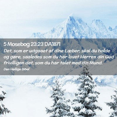 Picture 02 - 5 Mosebog 23:23 DA1871 - Det, som er udgaaet af dine Læber, skal du holde - Bible Verse Picture