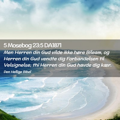 Picture 02 - 5 Mosebog 23:5 DA1871 - Men Herren din Gud vilde ikke høre Bileam, og - Bible Verse Picture