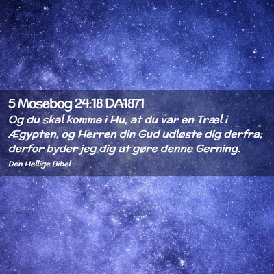 Picture 02 - 5 Mosebog 24:18 DA1871 - Og du skal komme i Hu, at du var en Træl i - Bible Verse Picture