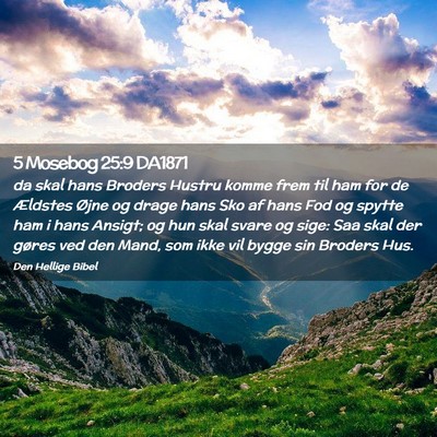 Picture 02 - 5 Mosebog 25:9 DA1871 - da skal hans Broders Hustru komme frem til ham - Bible Verse Picture
