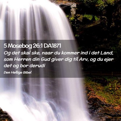 Picture 02 - 5 Mosebog 26:1 DA1871 - Og det skal ske, naar du kommer ind i det Land, - Bible Verse Picture
