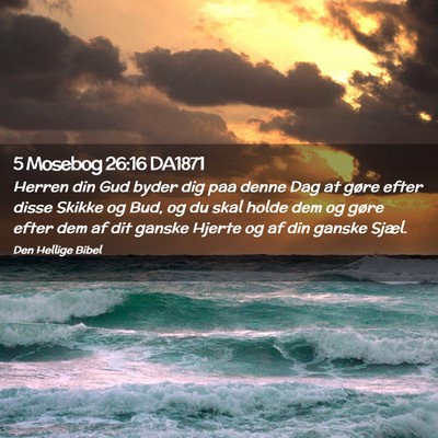 Picture 02 - 5 Mosebog 26:16 DA1871 - Herren din Gud byder dig paa denne Dag at gøre - Bible Verse Picture