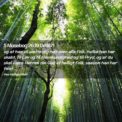 Picture 02 - 5 Mosebog 26:19 DA1871 - og at han vil sætte dig højt over alle Folk, - Bible Verse Picture