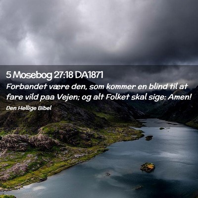 Picture 02 - 5 Mosebog 27:18 DA1871 - Forbandet være den, som kommer en blind til at - Bible Verse Picture