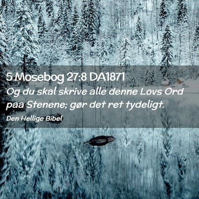 Picture 02 - 5 Mosebog 27:8 DA1871 - Og du skal skrive alle denne Lovs Ord paa - Bible Verse Picture