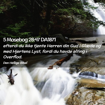Picture 02 - 5 Mosebog 28:47 DA1871 - efterdi du ikke tjente Herren din Gud i Glæde og - Bible Verse Picture