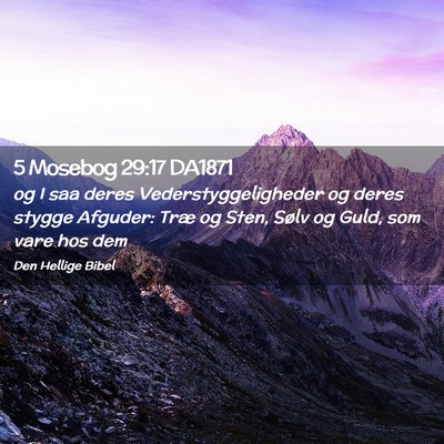 Picture 02 - 5 Mosebog 29:17 DA1871 - og I saa deres Vederstyggeligheder og deres - Bible Verse Picture
