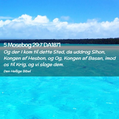 Picture 02 - 5 Mosebog 29:7 DA1871 - Og der I kom til dette Sted, da uddrog Sihon, - Bible Verse Picture