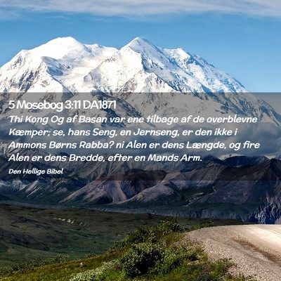 Picture 02 - 5 Mosebog 3:11 DA1871 - Thi Kong Og af Basan var ene tilbage af de - Bible Verse Picture