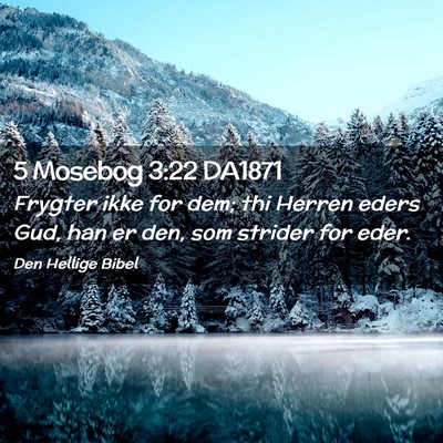 Picture 02 - 5 Mosebog 3:22 DA1871 - Frygter ikke for dem; thi Herren eders Gud, han - Bible Verse Picture