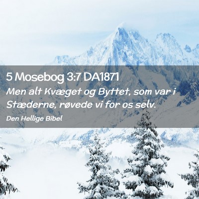 Picture 02 - 5 Mosebog 3:7 DA1871 - Men alt Kvæget og Byttet, som var i Stæderne, - Bible Verse Picture