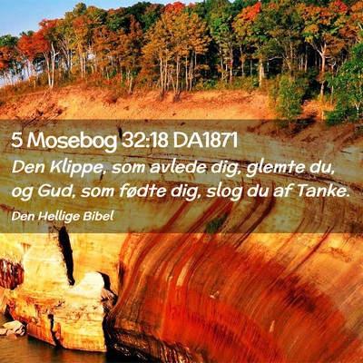 Picture 02 - 5 Mosebog 32:18 DA1871 - Den Klippe, som avlede dig, glemte du, og Gud, - Bible Verse Picture