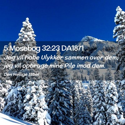 Picture 02 - 5 Mosebog 32:23 DA1871 - Jeg vil hobe Ulykker sammen over dem; jeg vil - Bible Verse Picture