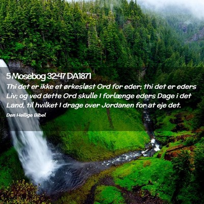 Picture 02 - 5 Mosebog 32:47 DA1871 - Thi det er ikke et ørkesløst Ord for eder; thi - Bible Verse Picture