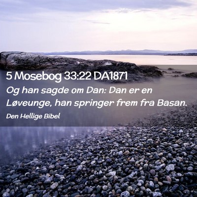 Picture 02 - 5 Mosebog 33:22 DA1871 - Og han sagde om Dan: Dan er en Løveunge, han - Bible Verse Picture