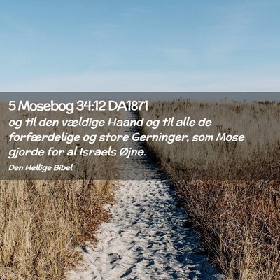 Picture 02 - 5 Mosebog 34:12 DA1871 - og til den vældige Haand og til alle de - Bible Verse Picture