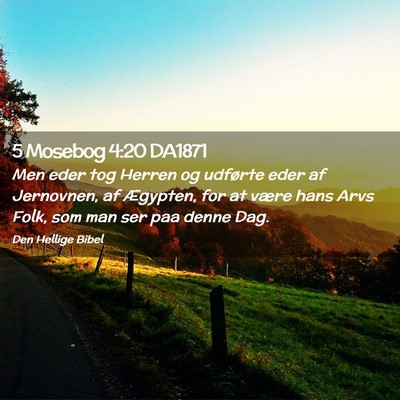 Picture 02 - 5 Mosebog 4:20 DA1871 - Men eder tog Herren og udførte eder af - Bible Verse Picture