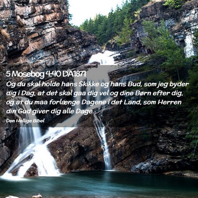 Picture 02 - 5 Mosebog 4:40 DA1871 - Og du skal holde hans Skikke og hans Bud, som jeg - Bible Verse Picture