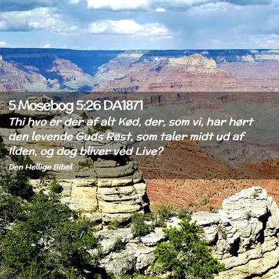 Picture 02 - 5 Mosebog 5:26 DA1871 - Thi hvo er der af alt Kød, der, som vi, har - Bible Verse Picture