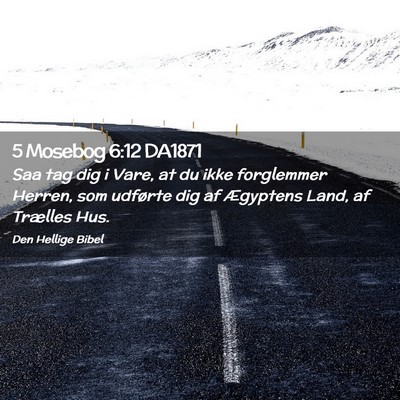 Picture 02 - 5 Mosebog 6:12 DA1871 - Saa tag dig i Vare, at du ikke forglemmer Herren, - Bible Verse Picture