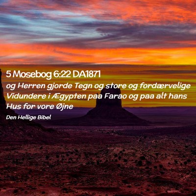 Picture 02 - 5 Mosebog 6:22 DA1871 - og Herren gjorde Tegn og store og fordærvelige - Bible Verse Picture