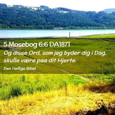 Picture 02 - 5 Mosebog 6:6 DA1871 - Og disse Ord, som jeg byder dig i Dag, skulle - Bible Verse Picture