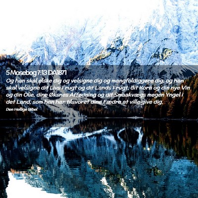 Picture 02 - 5 Mosebog 7:13 DA1871 - Og han skal elske dig og velsigne dig og - Bible Verse Picture