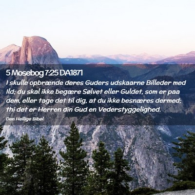 Picture 02 - 5 Mosebog 7:25 DA1871 - I skulle opbrænde deres Guders udskaarne - Bible Verse Picture