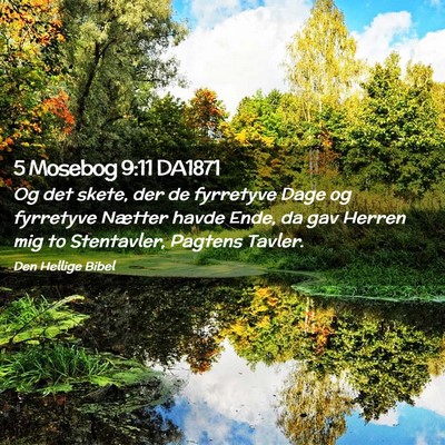 Picture 02 - 5 Mosebog 9:11 DA1871 - Og det skete, der de fyrretyve Dage og fyrretyve - Bible Verse Picture