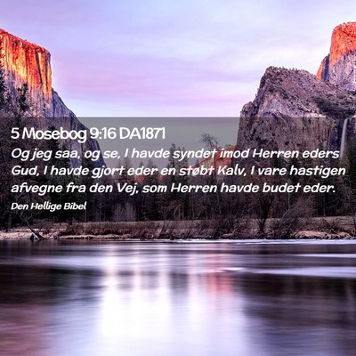 Picture 02 - 5 Mosebog 9:16 DA1871 - Og jeg saa, og se, I havde syndet imod Herren - Bible Verse Picture