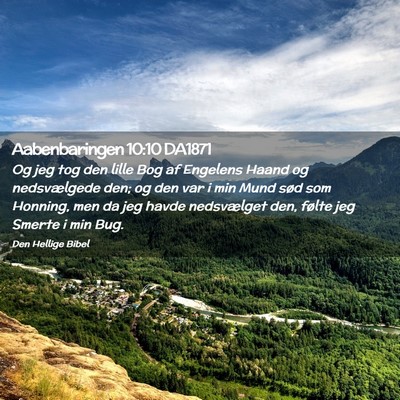 Picture 02 - Aabenbaringen 10:10 DA1871 - Og jeg tog den lille Bog af Engelens Haand og - Bible Verse Picture