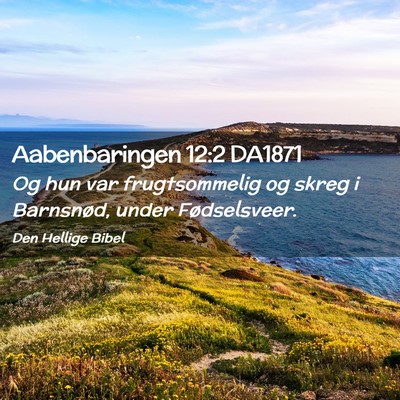 Picture 02 - Aabenbaringen 12:2 DA1871 - Og hun var frugtsommelig og skreg i Barnsnød, - Bible Verse Picture