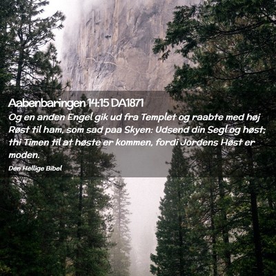 Picture 02 - Aabenbaringen 14:15 DA1871 - Og en anden Engel gik ud fra Templet og raabte - Bible Verse Picture