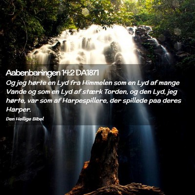 Picture 02 - Aabenbaringen 14:2 DA1871 - Og jeg hørte en Lyd fra Himmelen som en Lyd af - Bible Verse Picture