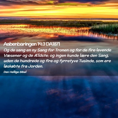 Picture 02 - Aabenbaringen 14:3 DA1871 - Og de sang en ny Sang for Tronen og for de fire - Bible Verse Picture