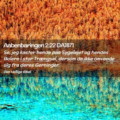 Picture 02 - Aabenbaringen 2:22 DA1871 - Se, jeg kaster hende paa Sygelejet og hendes - Bible Verse Picture