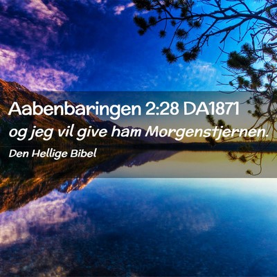 Picture 02 - Aabenbaringen 2:28 DA1871 - og jeg vil give ham - Bible Verse Picture