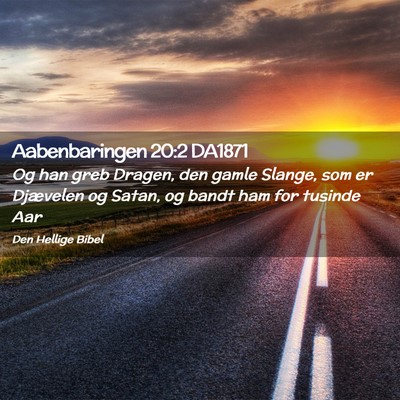Picture 02 - Aabenbaringen 20:2 DA1871 - Og han greb Dragen, den gamle Slange, som er - Bible Verse Picture