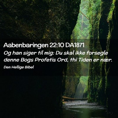 Picture 02 - Aabenbaringen 22:10 DA1871 - Og han siger til mig: Du skal ikke forsegle denne - Bible Verse Picture