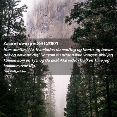 Picture 02 - Aabenbaringen 3:3 DA1871 - Kom derfor i Hu, hvorledes du modtog og hørte, - Bible Verse Picture