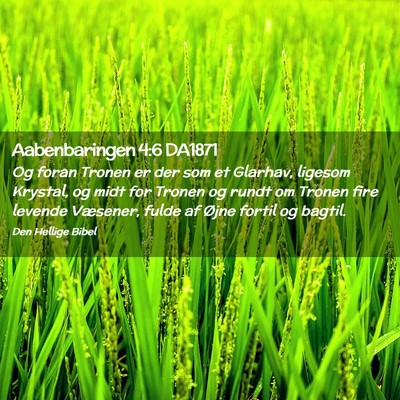 Picture 02 - Aabenbaringen 4:6 DA1871 - Og foran Tronen er der som et Glarhav, ligesom - Bible Verse Picture