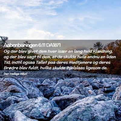 Picture 02 - Aabenbaringen 6:11 DA1871 - Og der blev givet dem hver især en lang hvid - Bible Verse Picture