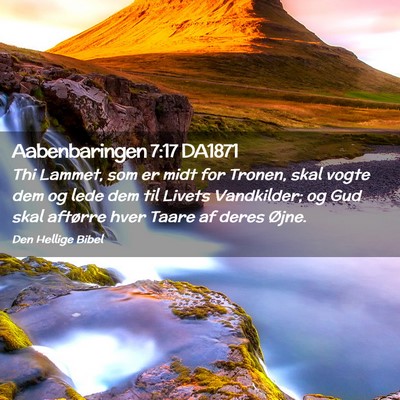 Picture 02 - Aabenbaringen 7:17 DA1871 - Thi Lammet, som er midt for Tronen, skal vogte - Bible Verse Picture